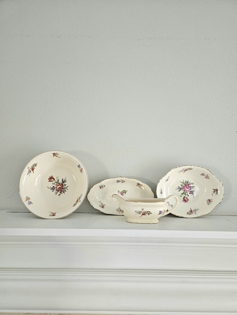 Vintage Homer Laughlin Household Institute Priscilla Pattern Floral China Set